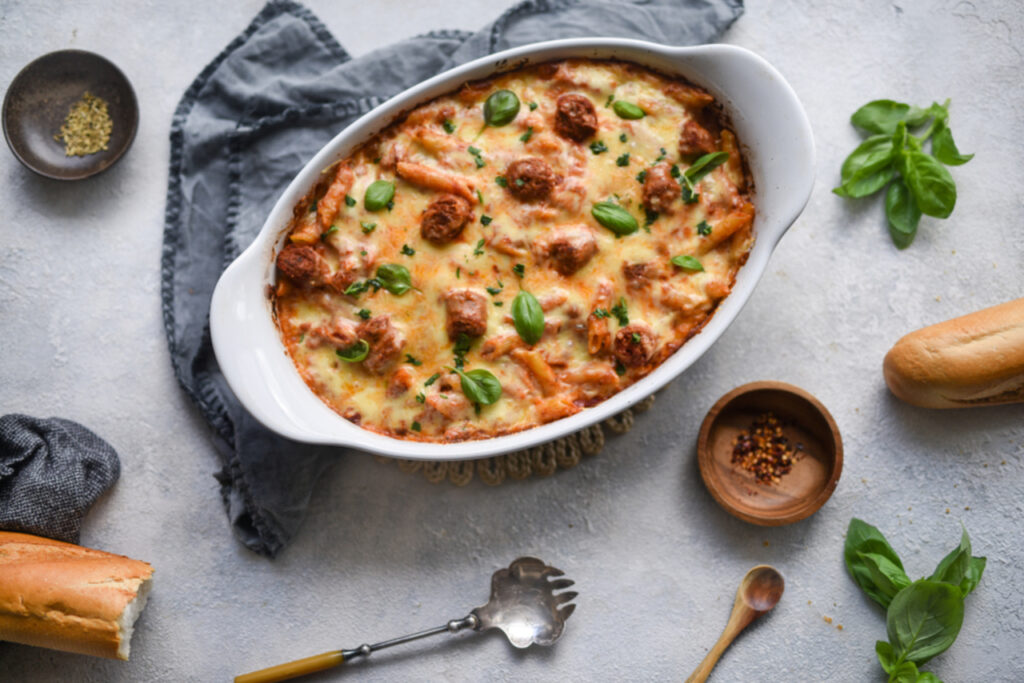 Stove-Top Baked Ziti with Sausage and Ricotta