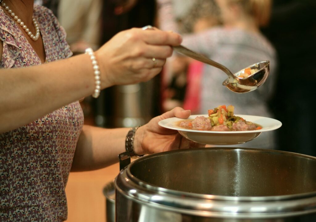 Soup being prepared