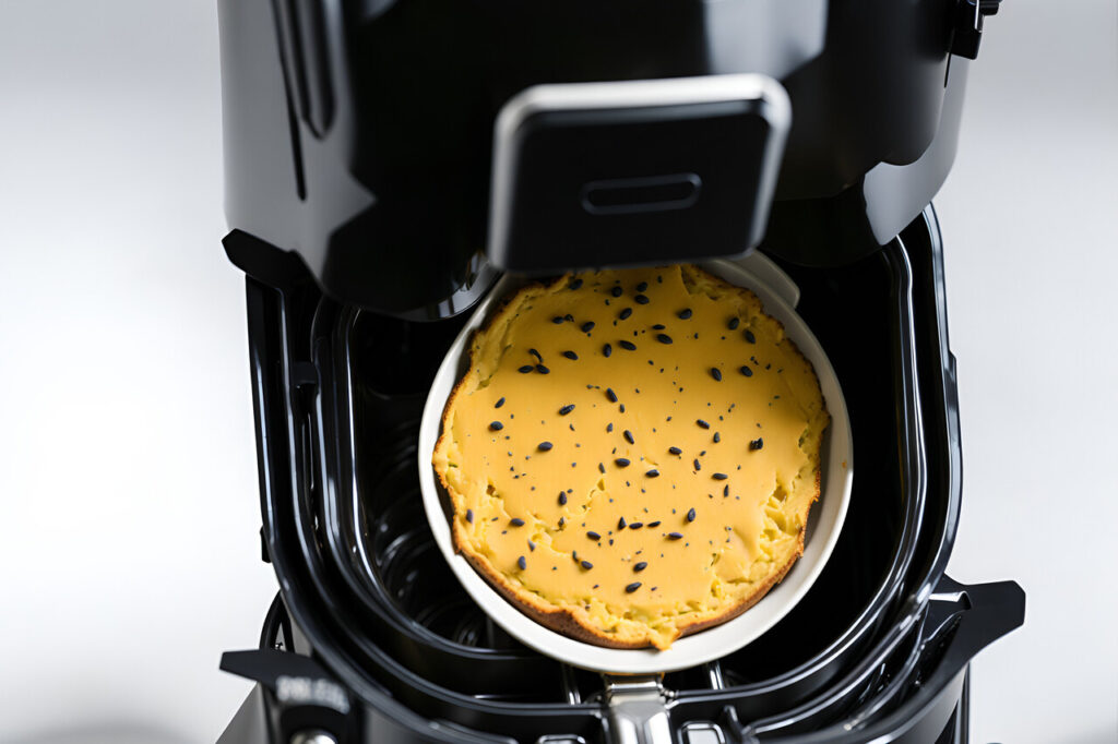 Airfryer with food on Liner