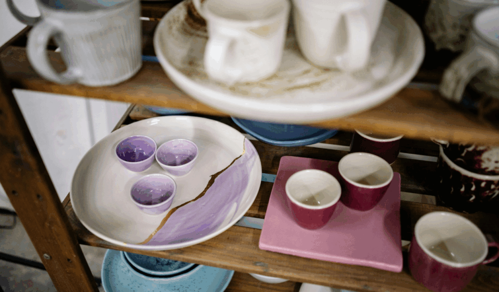 Displayed Pottery & Textured Accessories