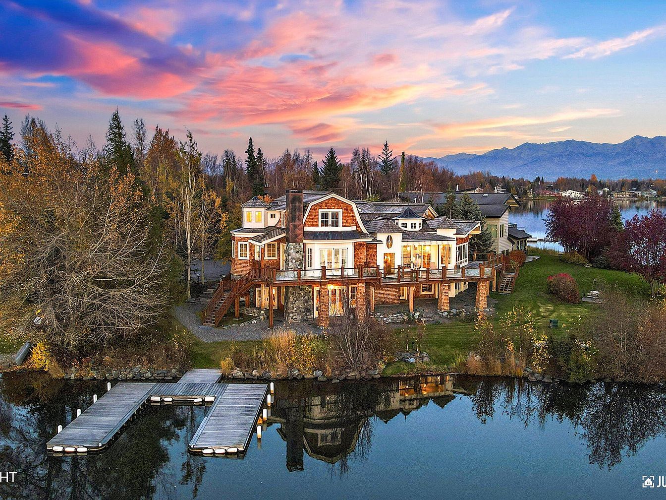 Step Inside a 2008 Shingle-Style Home in Anchorage, Alaska, Featuring a 1830s Spanish Staircase With Campbell Lake Frontage