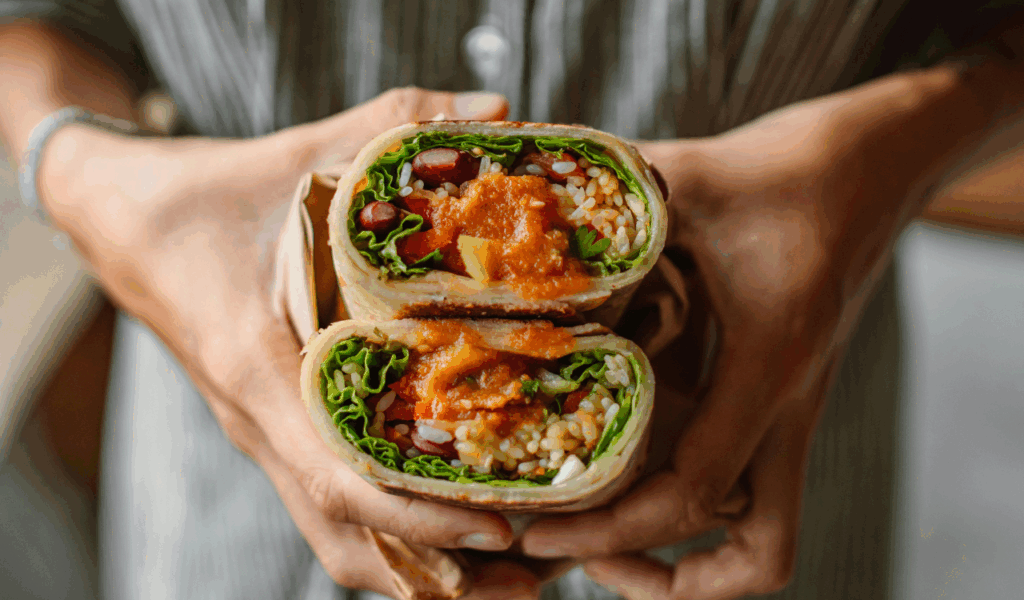 Wrap or Roll-Up Loaded with Veggies & Lean Protein