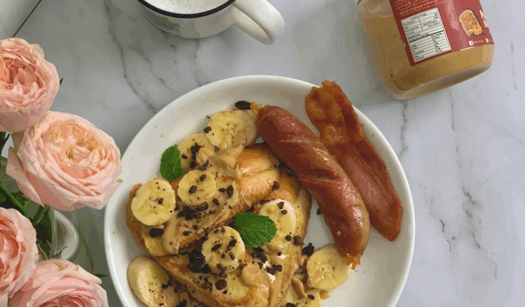 Maple Peanut Butter, Roasted Banana, and Turkey Bacon