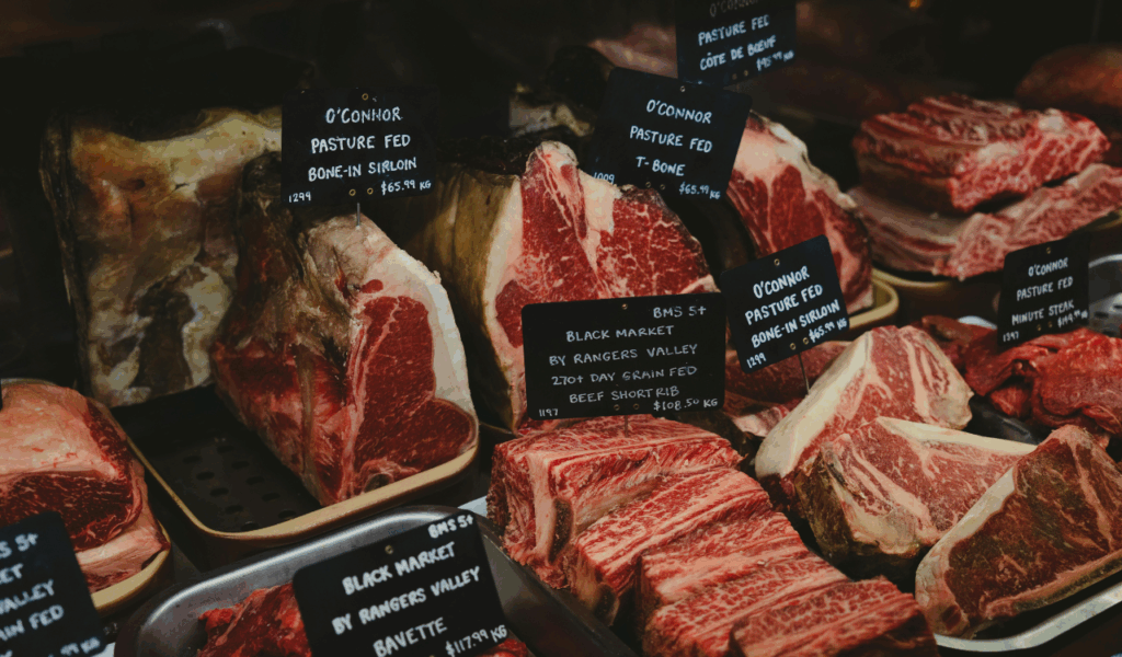 Premium cuts of beef or steak