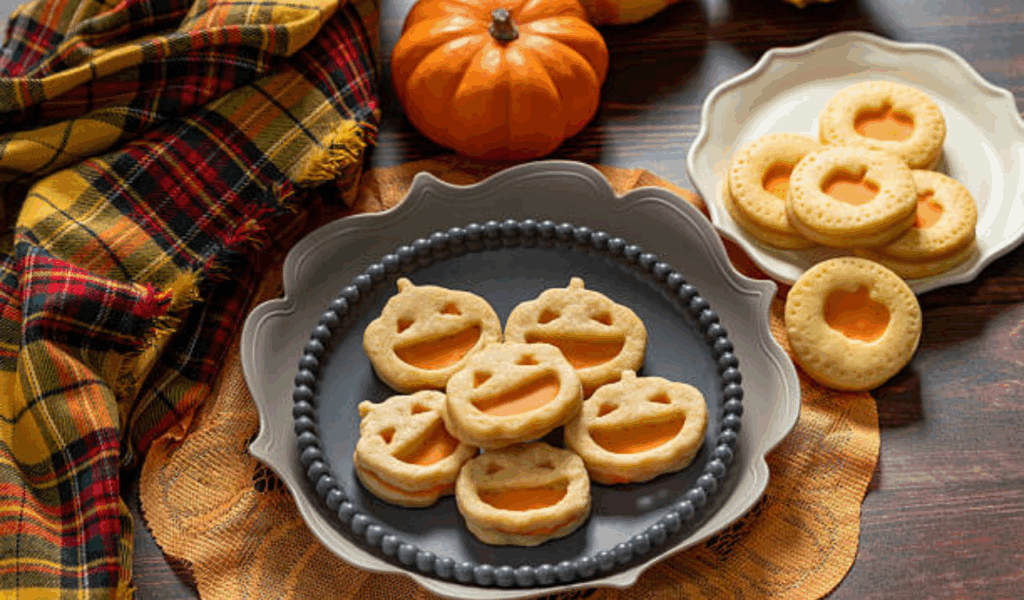 Jack-o’-Lantern Cheese Crackers
