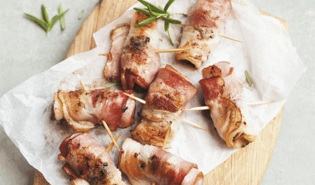Bacon-Wrapped Dates with Almonds
