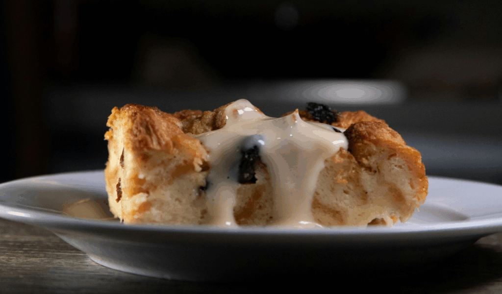 Peach Cobbler Bread Pudding