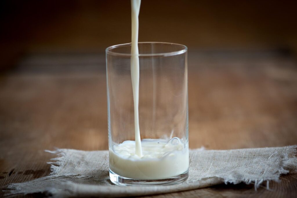 Milk on glass