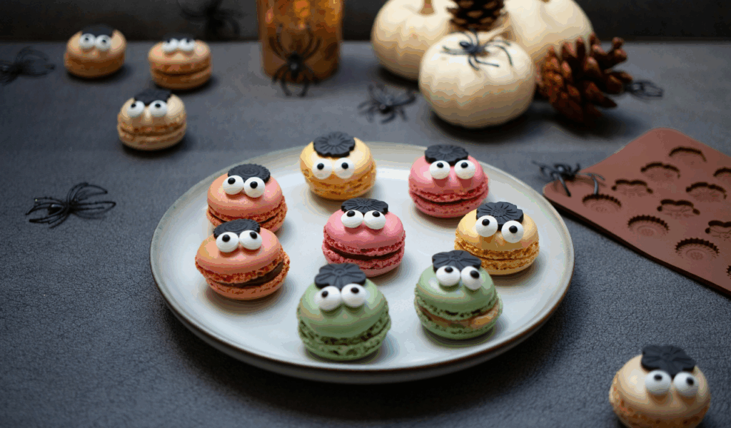 Pumpkin- or Ghost-Themed Macarons
