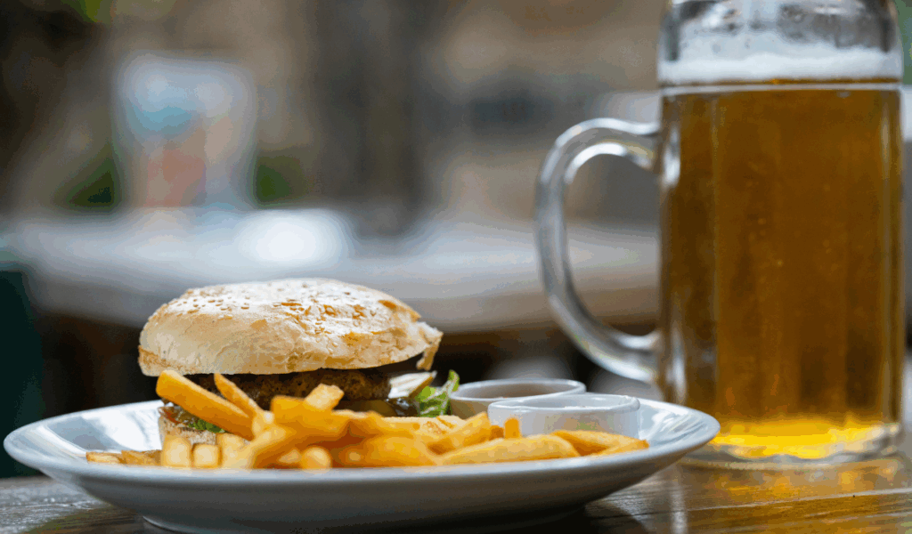 Amber Ale with Burgers