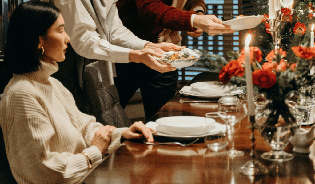 Keep elbows off the table (once you begin)