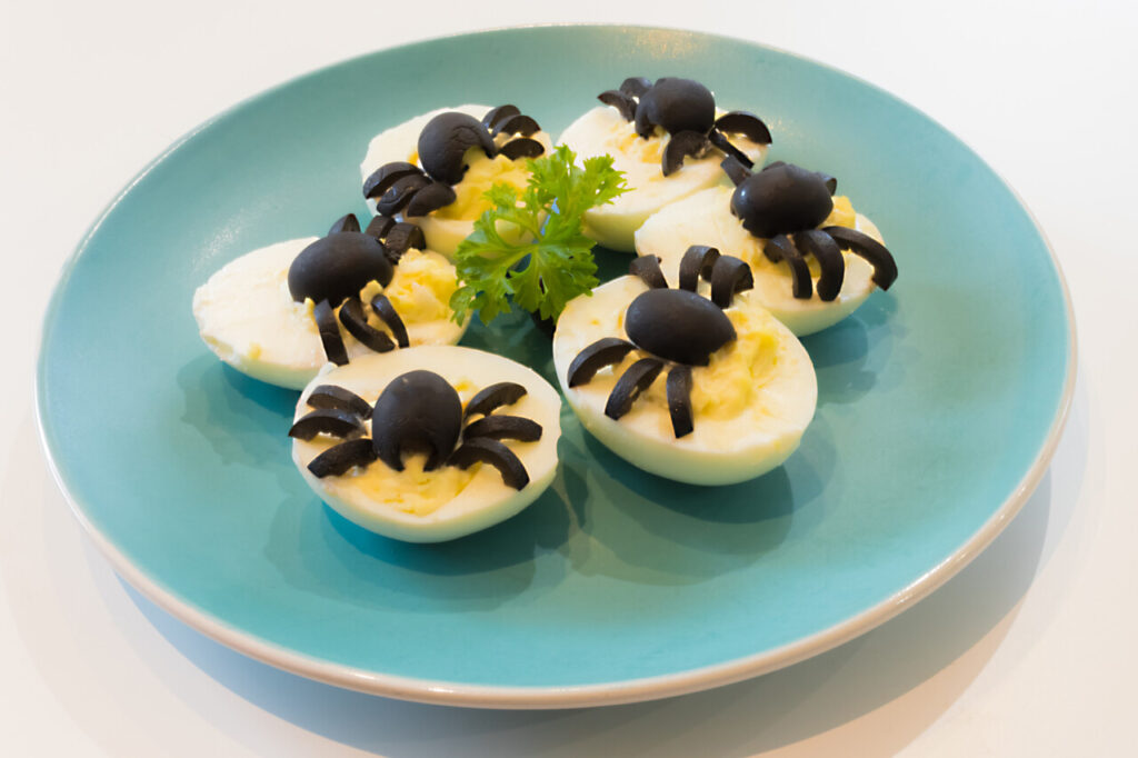 Spider Deviled Eggs