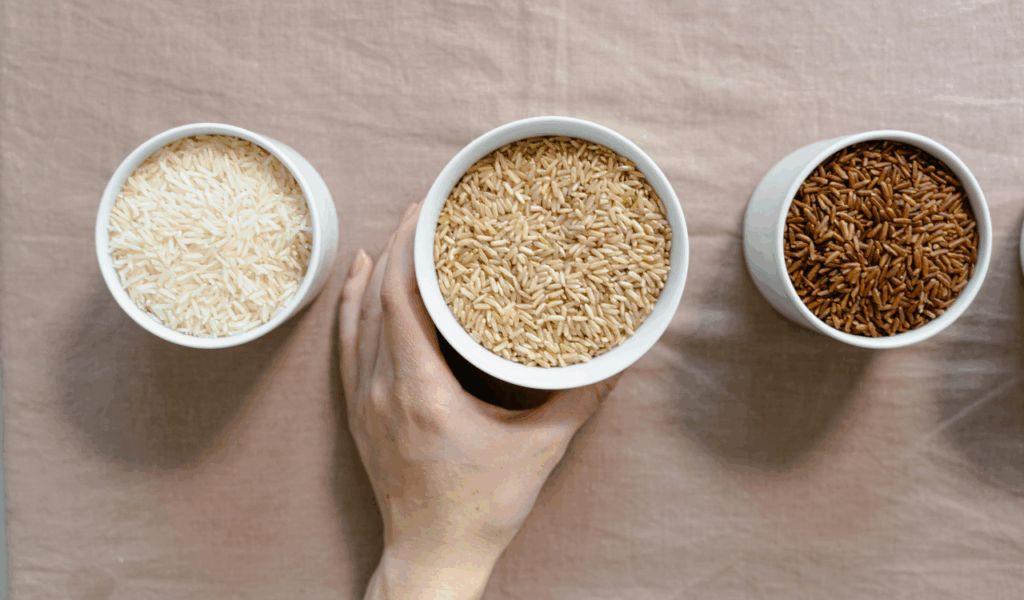 Swap plain white rice for whole grain or brown options