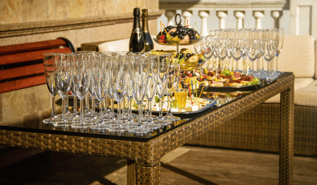 Create a self-serve snack and drink station