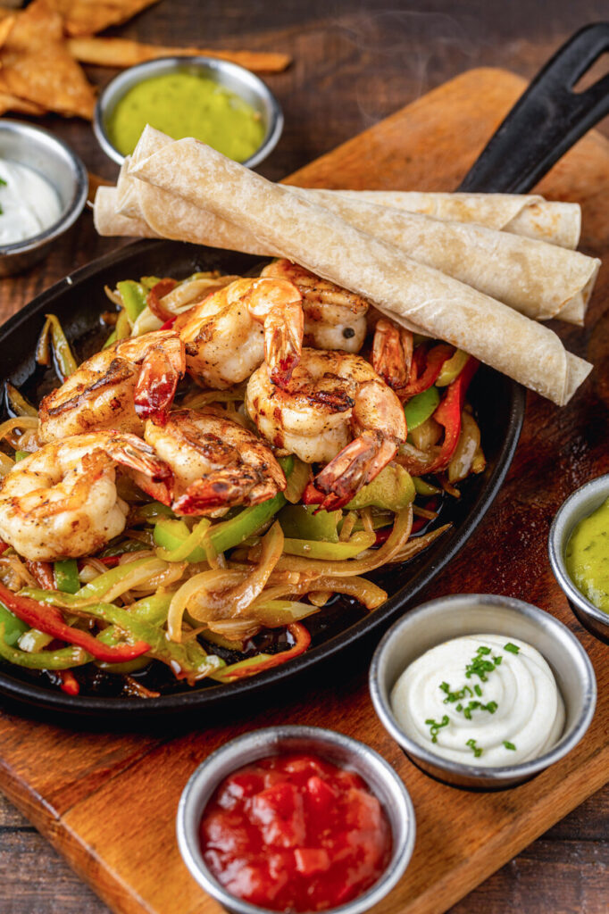 Sheet-pan Shrimp Fajitas with Peppers and Onions