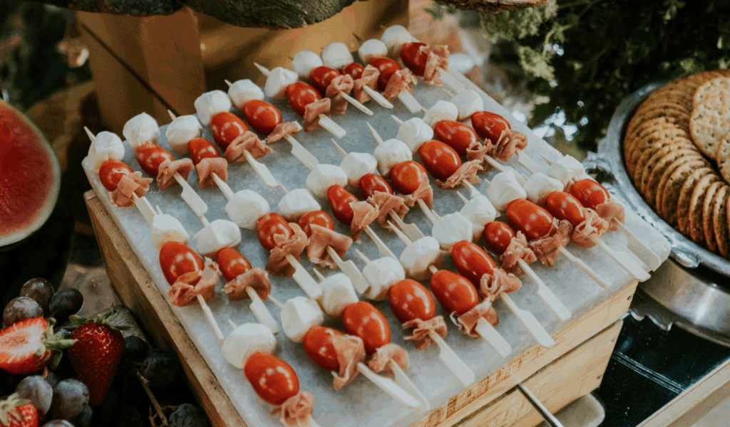 Caprese Skewers (Cherry Tomato, Mozzarella, Basil)
