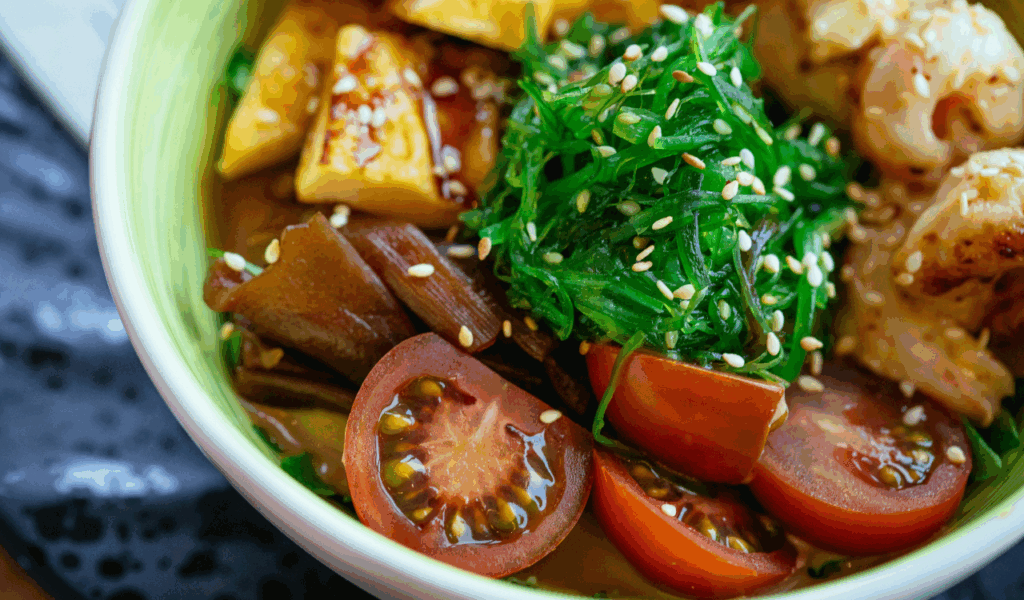 Tofu and Roasted Vegetables with Teriyaki Glaze