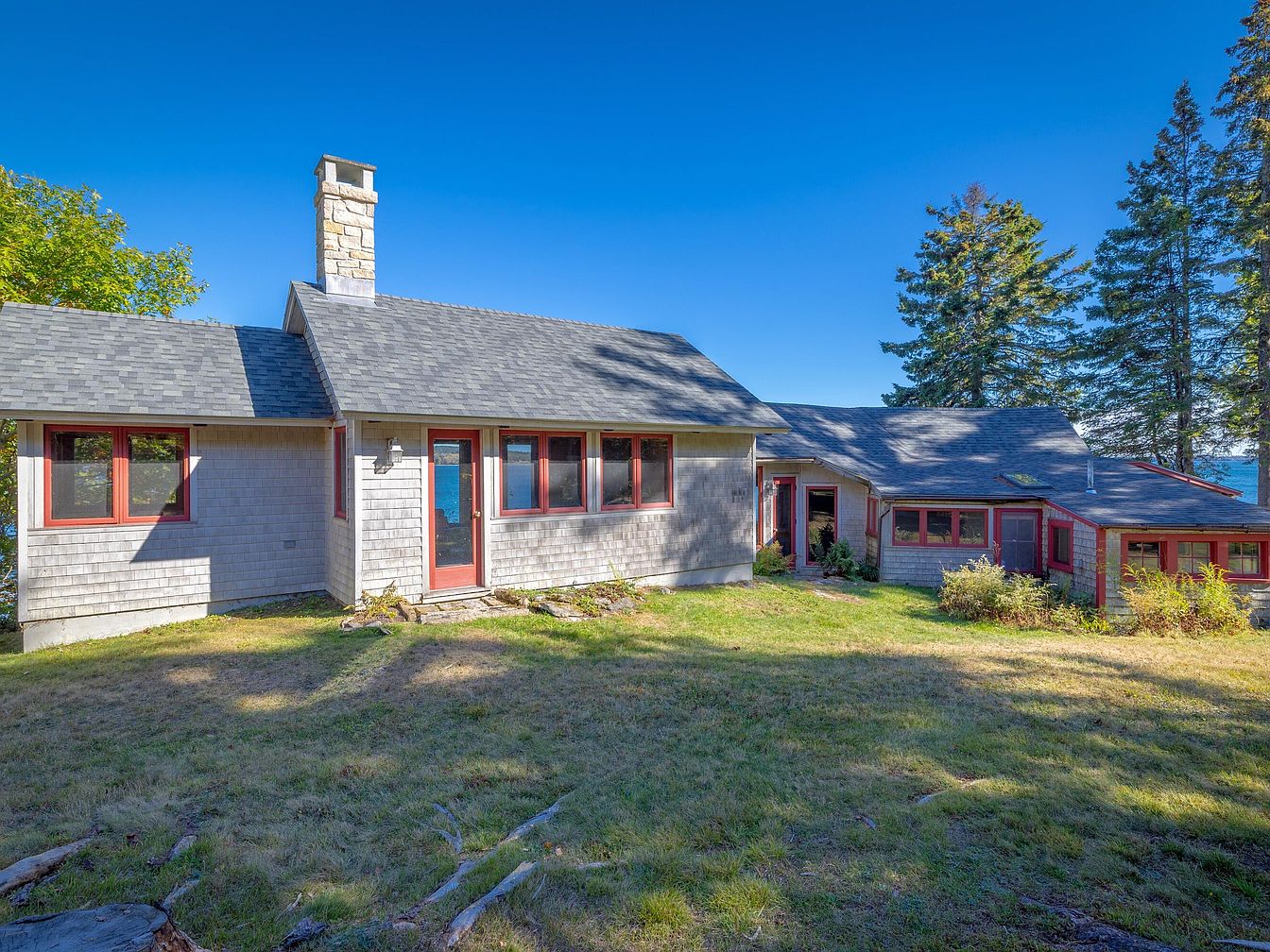1902 Coastal Charm in Blue Hill, Maine, With a Stone Fireplace, Guesthouse, and Private Pebble Beach Overlooking Blue Hill Bay