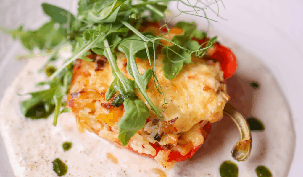 Stuffed Bell Peppers with Rice and Veggies