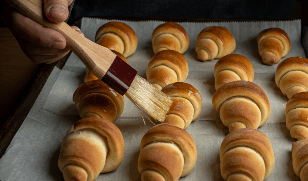 Brush with Butter or Olive Oil