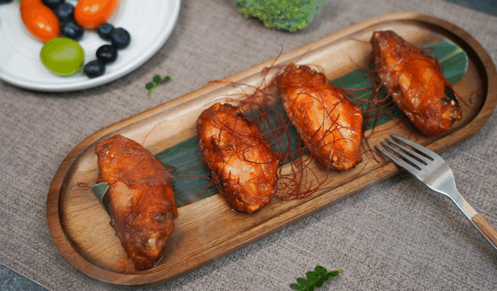 Air-Fryer Crispy Chicken Wings with Spicy-Sweet Glaze