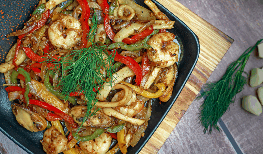 Mediterranean Shrimp and Veggie Bake