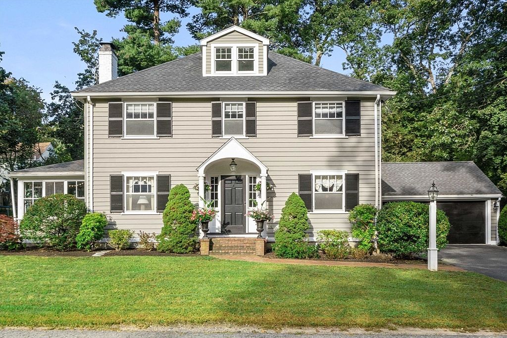 Step Inside a Classic 1930 Colonial in Dover, Massachusetts With a Hip Roof, Sunroom, and Over 3,000 SF of Timeless Charm
