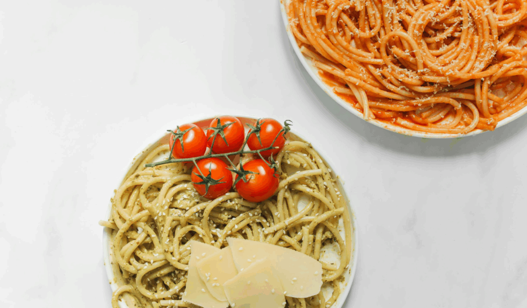 Pesto Pasta with Cherry Tomatoes
