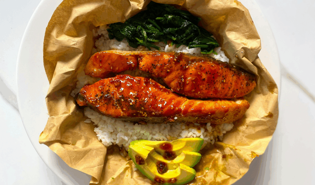 Salmon & Brown Rice Veggie Bowl