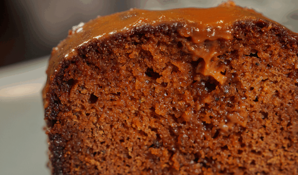 Caramel Drizzled Sponge Squares