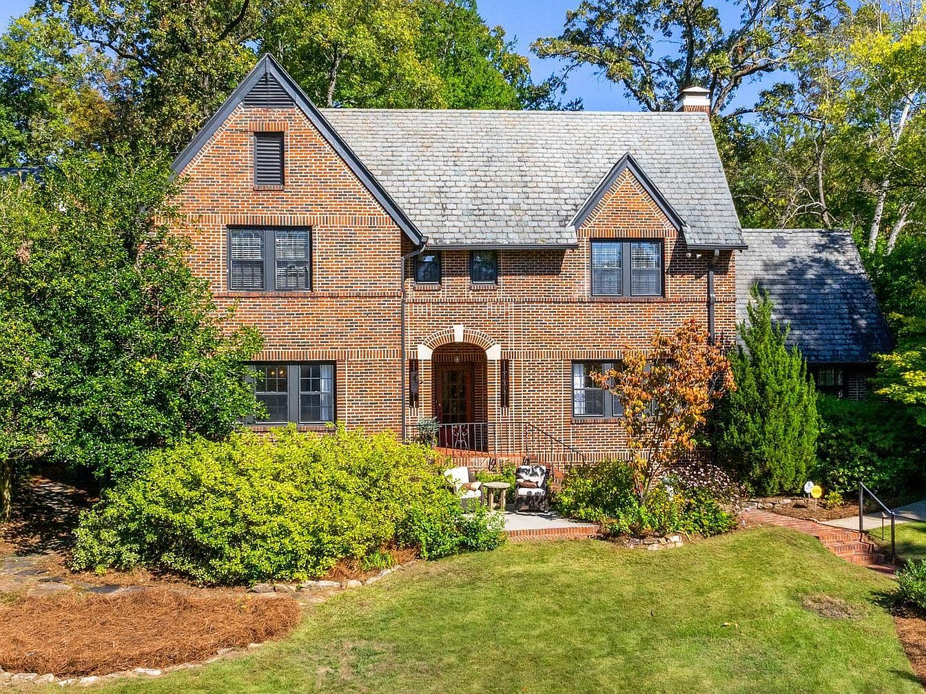 1929 Forest Park Gem in Birmingham, Alabama With Arched Doorways, and Three Elegant Fireplaces Adjacent to Triangle Park