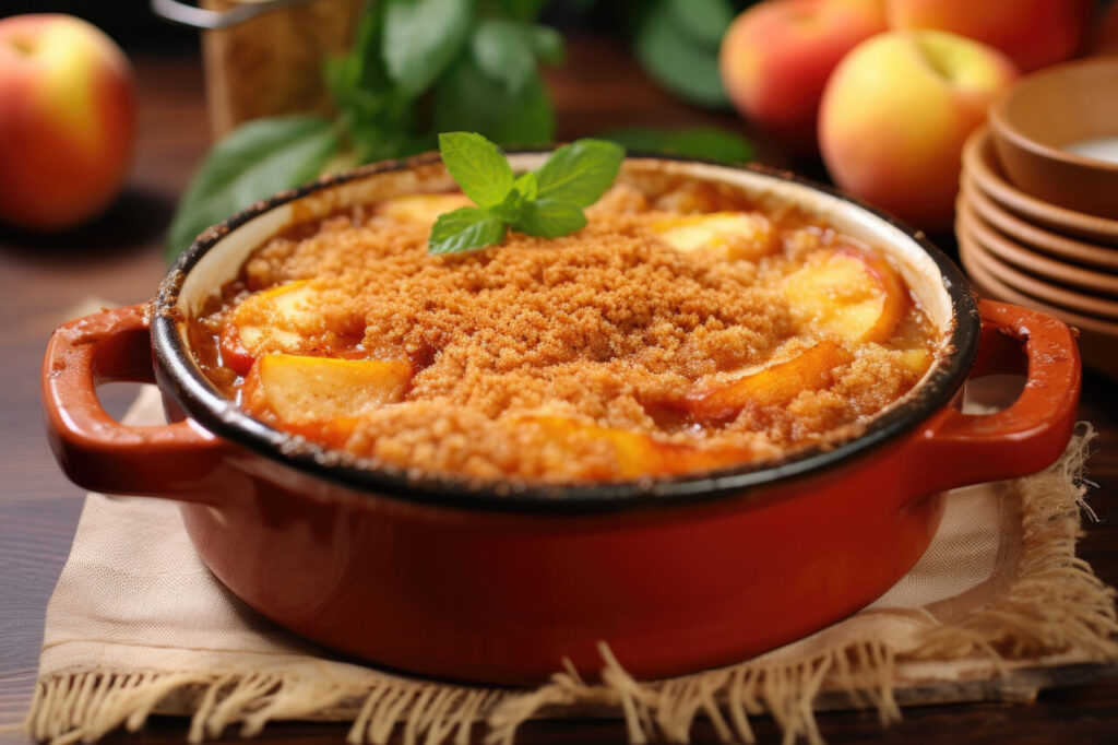 Maple Sugar Bourbon Peach Crumble