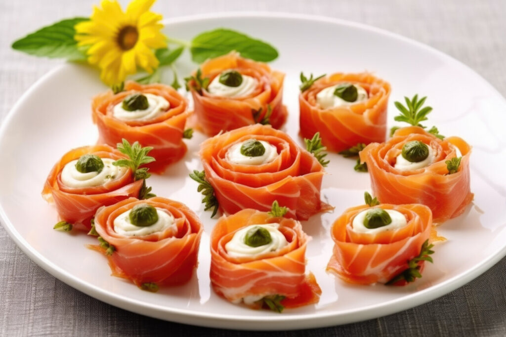 Smoked Salmon Pinwheels and Watermelon Salad Bento