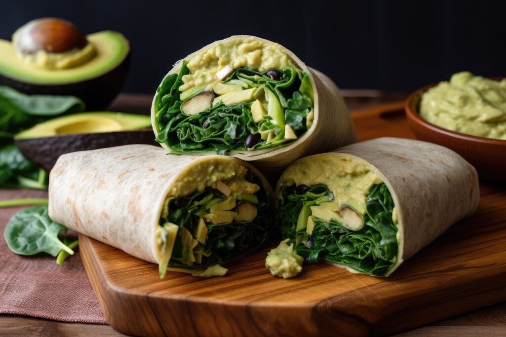 Spinach & Avocado Scramble Wrap
