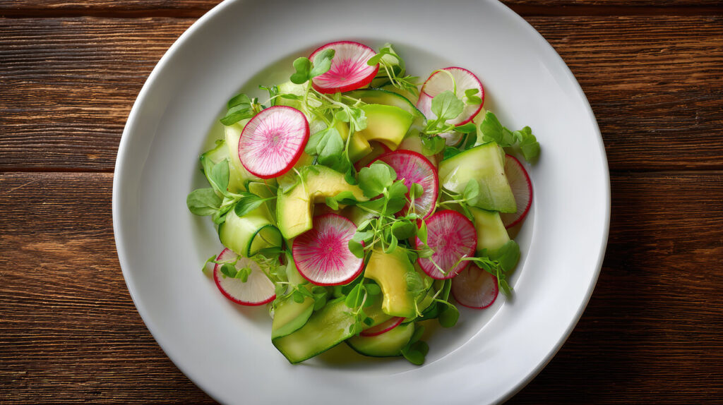 Avocado Salad with Cucumber and Radish