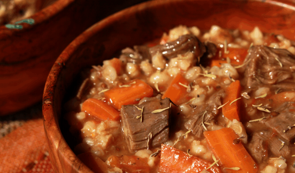 Beef, Barley & Urban Greens Stew