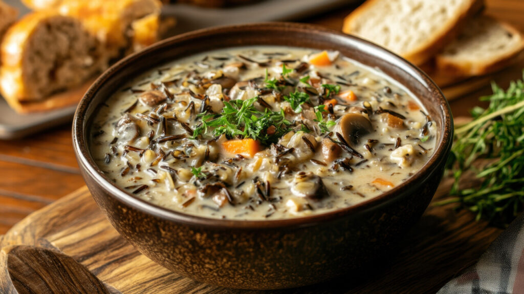 Fall Mushroom and Wild Rice Chicken Soup