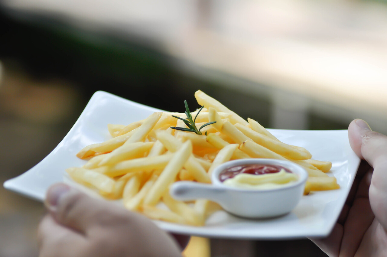 French fries or fried potato , fries or chips