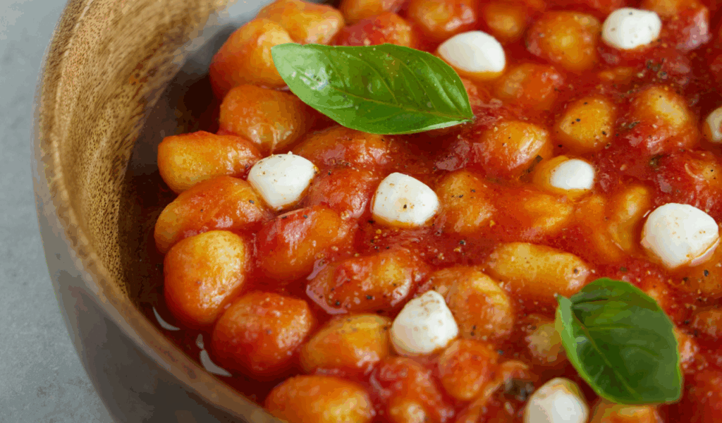  Tomato-Basil Gnocchi with Mozzarella