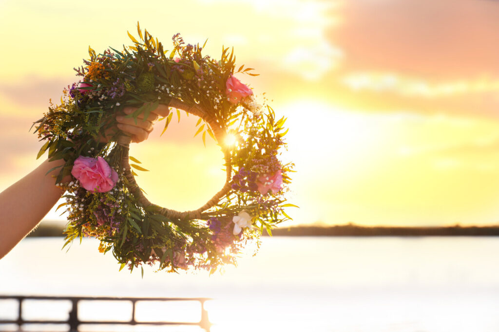 Sunlight And Florals Wreath