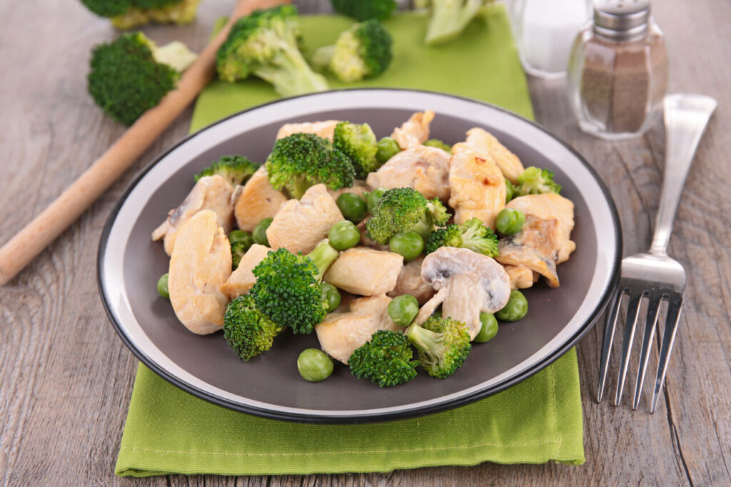 Chicken with Broccoli, Chickpeas, and Parmesan