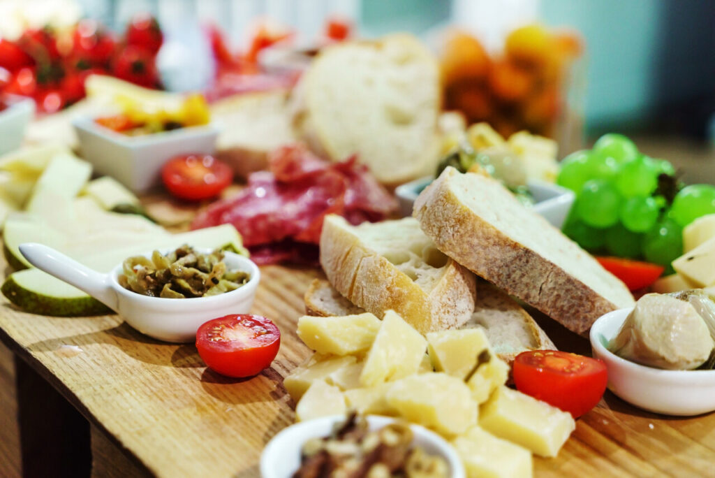 Rustic Bread and Cheese Board Antipasto