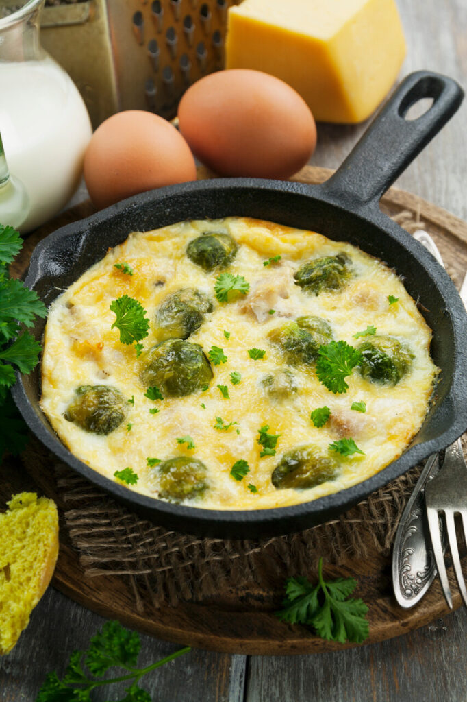 Broccoli and Parmesan Omelet Skillet