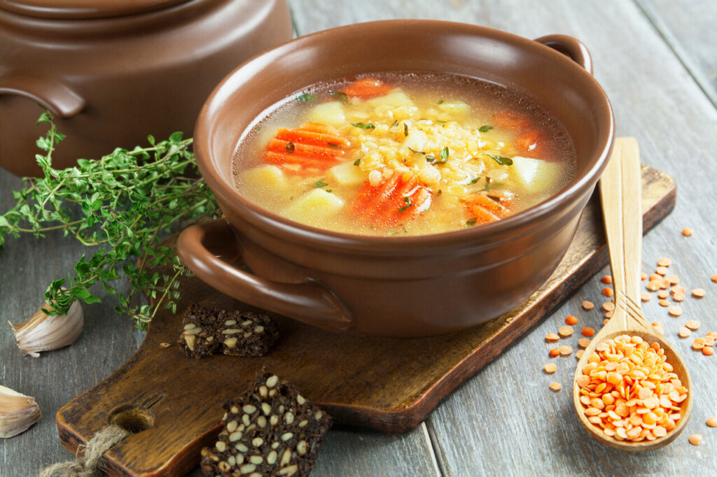 Lentil soup with vegetables