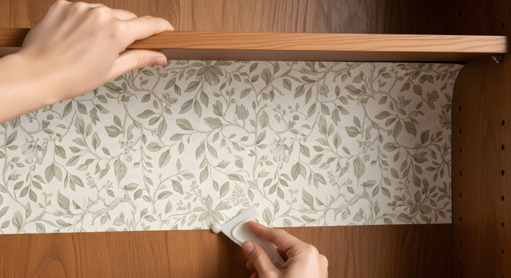 Line Drawers With Wallpaper