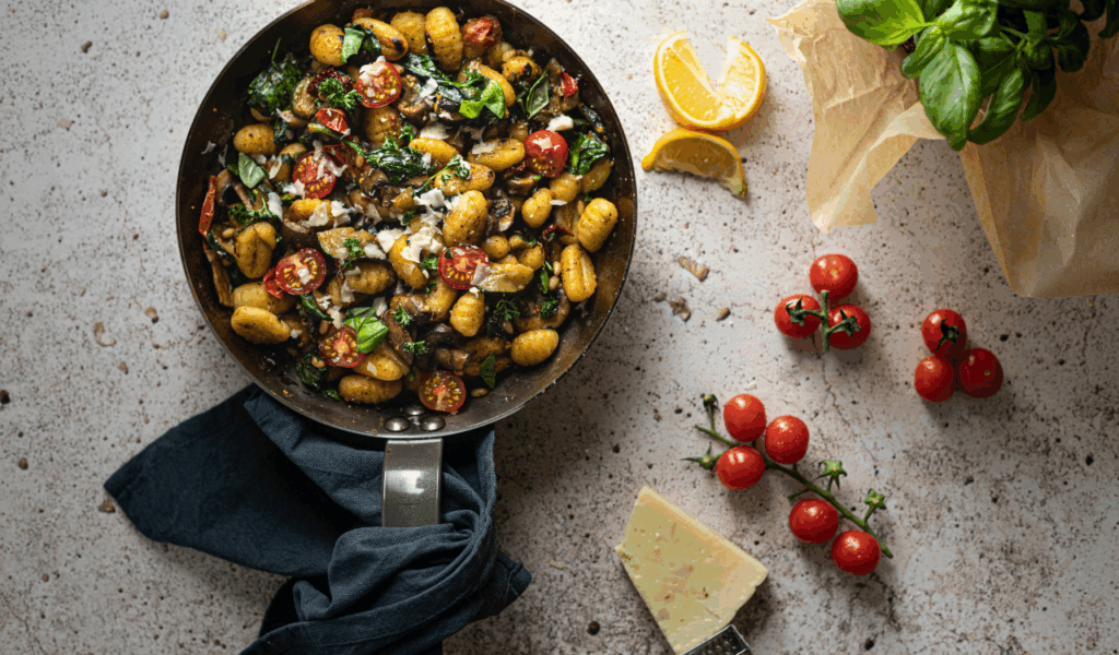 Gnocchi with Pesto & Roasted Veggies