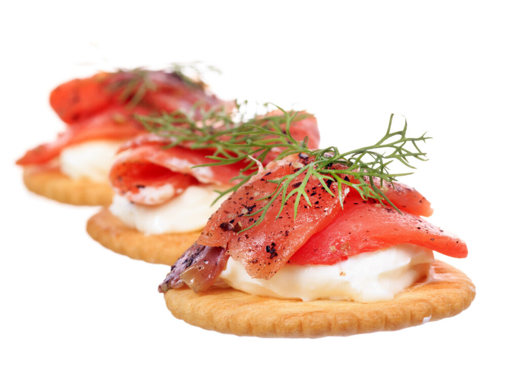 Smoked Salmon on Crackers