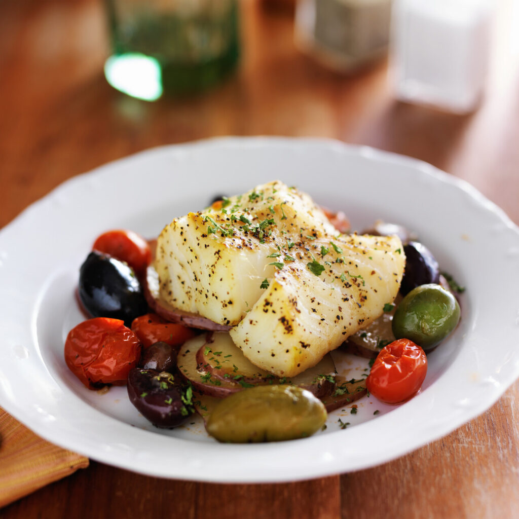 Mediterranean Baked Halibut 