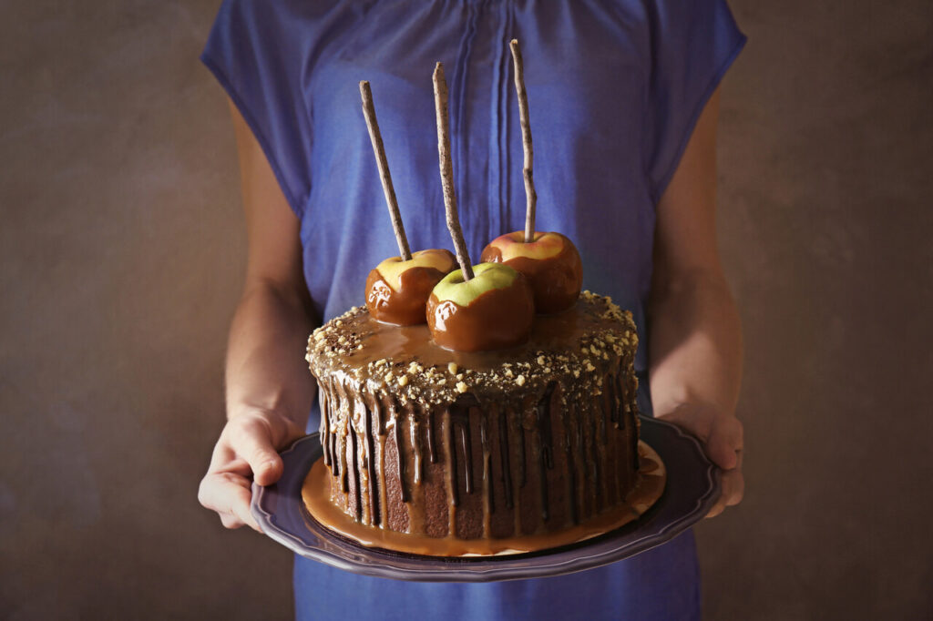 Caramel Apple Drip Cake