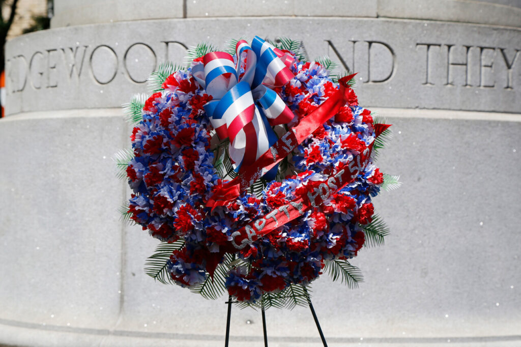 Patriotic Red White Blue Wreath